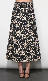 Greylin Sailor Pleat Midi Skirt - Black-Hand In Pocket