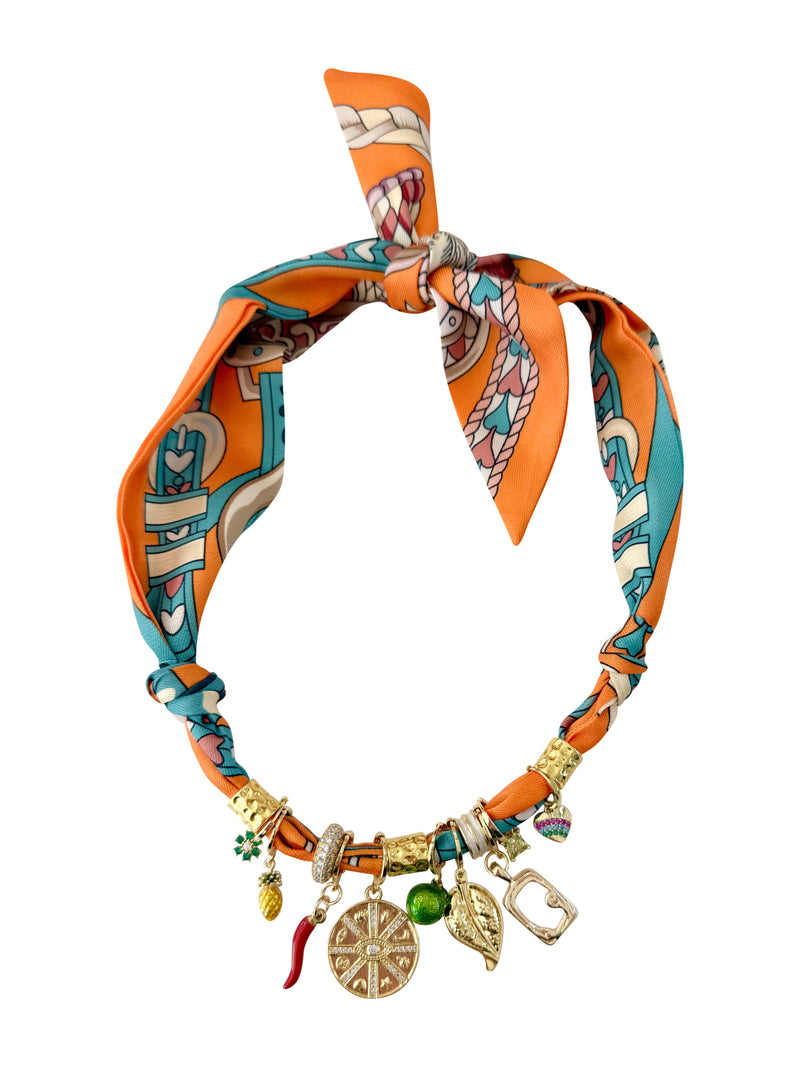 Camron Multi Charm Scarf Necklace-Hand In Pocket