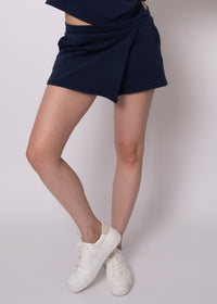 RD Style Starry Knit Skort- Sea Blue-Hand In Pocket