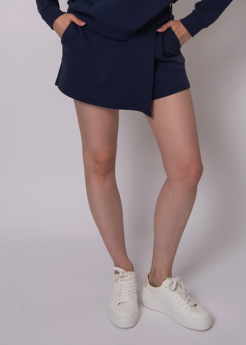 RD Style Starry Knit Skort- Sea Blue-Hand In Pocket