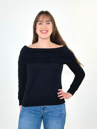 Bobi Off Shoulder Top - Black-Hand In Pocket
