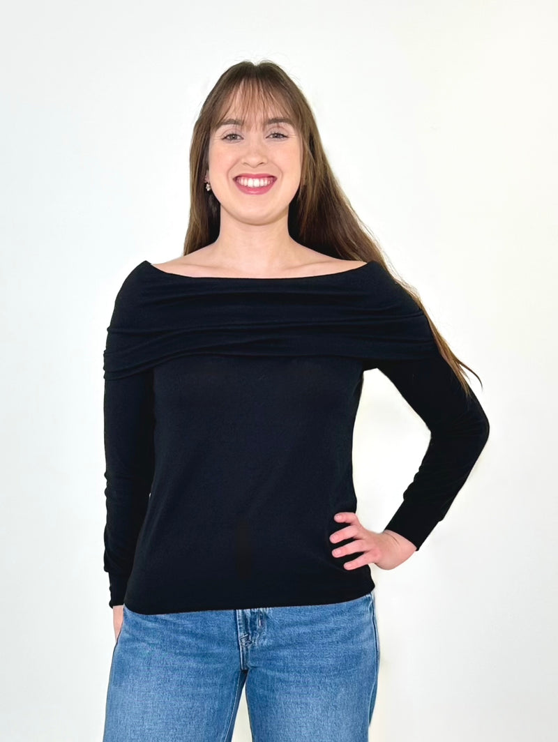 Bobi Off Shoulder Top - Black-Hand In Pocket