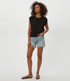 Michael Stars Luca Bubble Tee- Black-Hand In Pocket