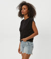 Michael Stars Luca Bubble Tee- Black-Hand In Pocket
