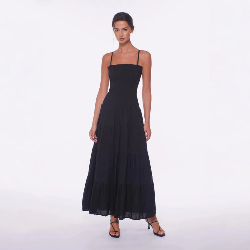 Peixoto Clementine Maxi Dress- Black Lotus-Hand In Pocket