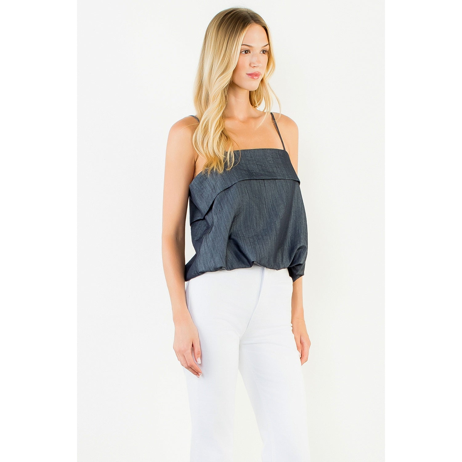 THML Caroline Top - Navy-Hand In Pocket