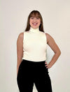 Astrid Olivia Turtleneck Tank - Cream-Hand In Pocket