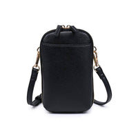 Karen Cell Phone Crossbody: Black-Hand In Pocket