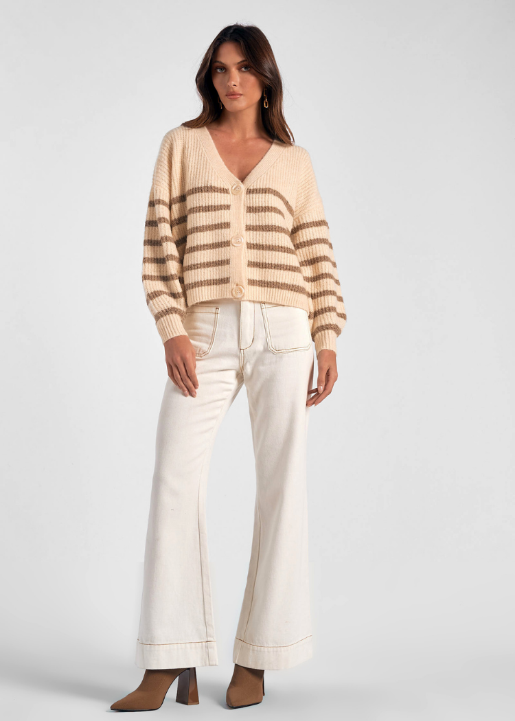 Haven Cardigan - Tan-Hand In Pocket