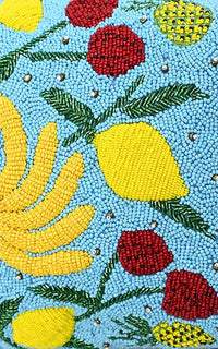 Lush Fruits Beaded Bucket Bag-Hand In Pocket