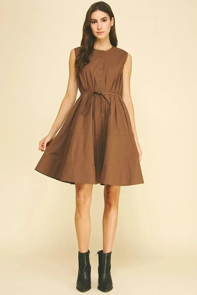 Nora Dress - Chocolate-Hand In Pocket