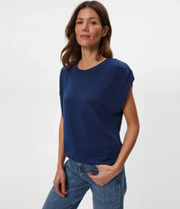 Michael Stars Sharon Bubble Top- Nocturnal-Hand In Pocket