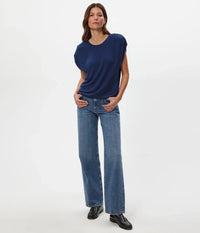 Michael Stars Sharon Bubble Top- Nocturnal-Hand In Pocket