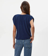 Michael Stars Sharon Bubble Top- Nocturnal-Hand In Pocket