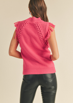 London Fringed Pullover- Fuschia ***FINAL SALE***-Hand In Pocket