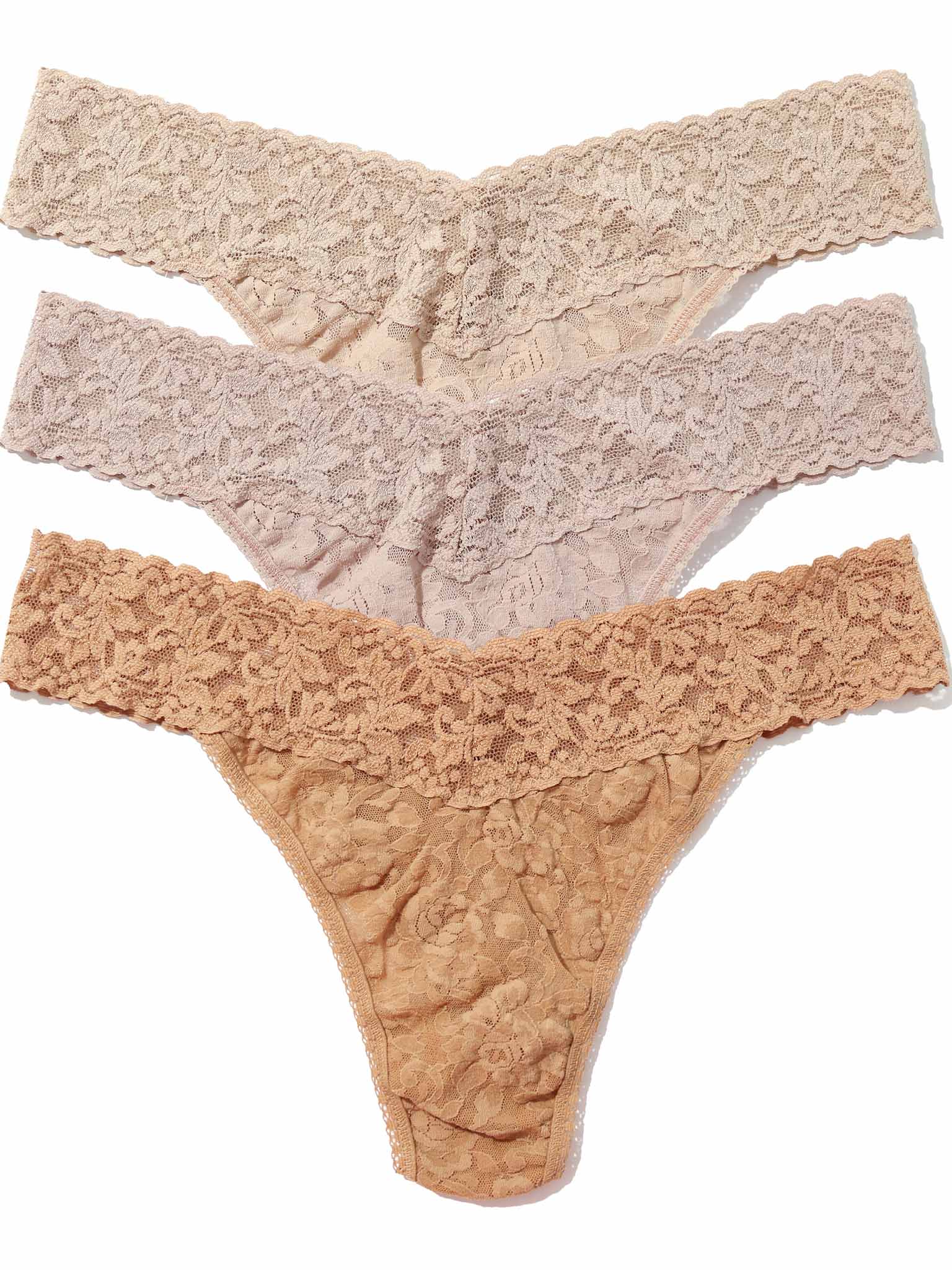 Hanky Panky 3 Pack Original Rise Set - Suntan/Taupe/Chai-Hand In Pocket