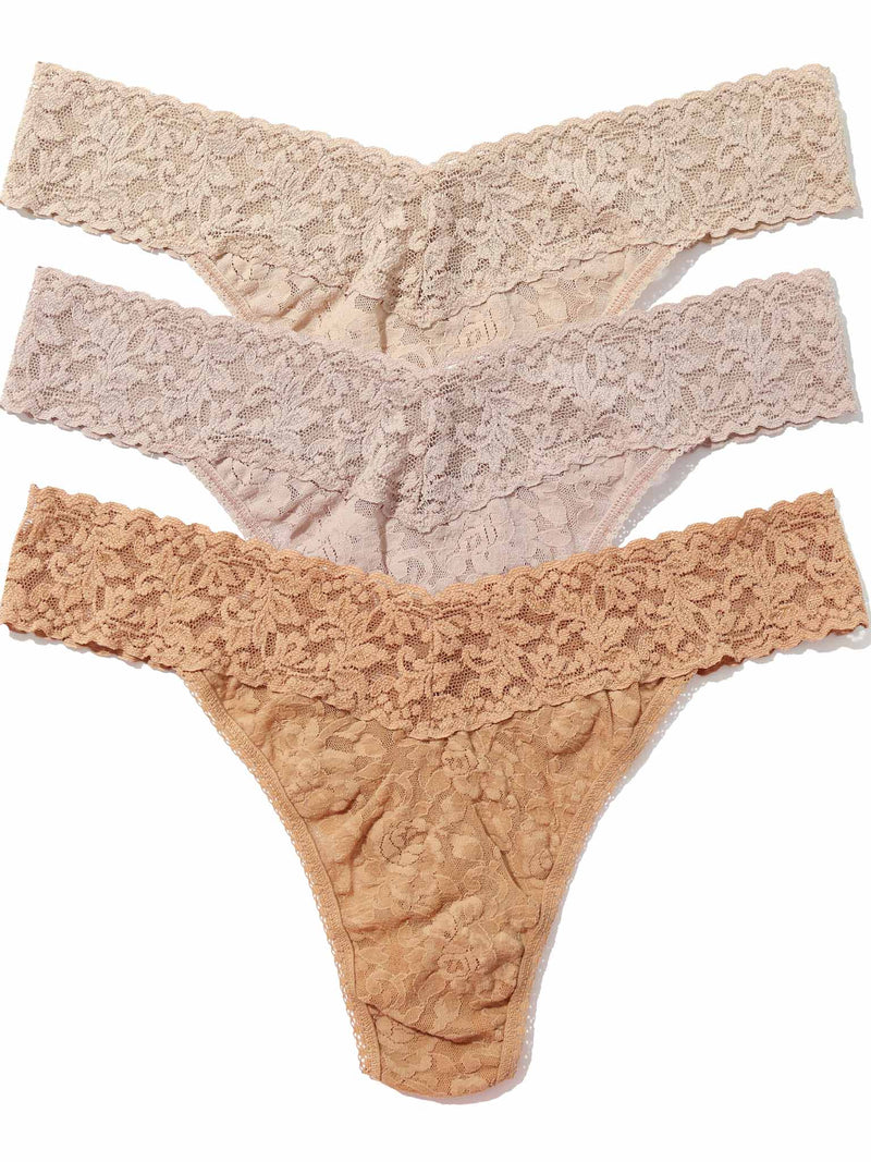 Hanky Panky 3 Pack Original Rise Set - Suntan/Taupe/Chai-Hand In Pocket