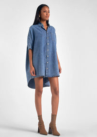 Elan Nellie Denim Shirt Dress ***FINAL SALE***-Hand In Pocket