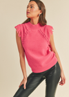 London Fringed Pullover- Fuschia-Hand In Pocket
