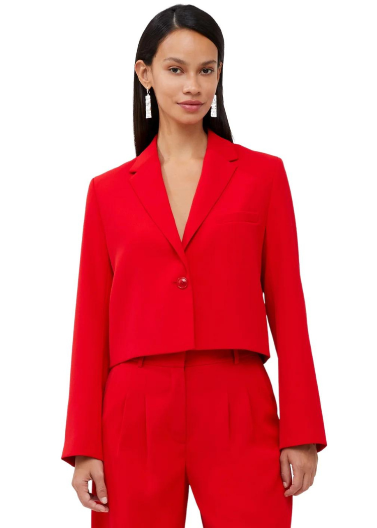French Harry Connection Cropped Blazer-Scarlet ***FINAL SALE***-Hand In Pocket