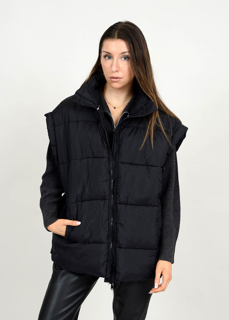 RD Style Ash Puffer Vest - Black ***FINAL SALE***-Hand In Pocket