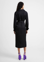 French Connection Harlow Satin Wrap Dress-Black ***FINAL SALE***-Hand In Pocket