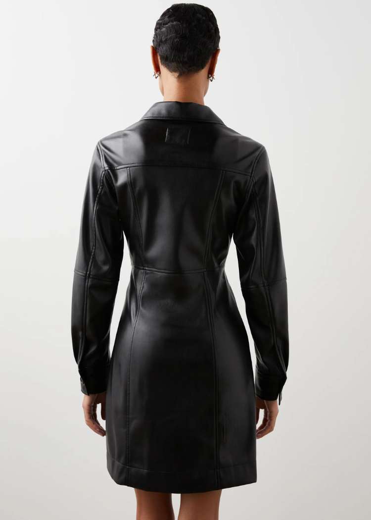 Rails Ruby Longsleeve Faux Leather Shirtdress-***FINAL SALE***-Hand In Pocket