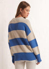 Z Supply Fresca Stripe Sweater - Blue Isle-Hand In Pocket