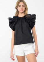 THML Cleo Flutter Sleeve Top-Hand In Pocket