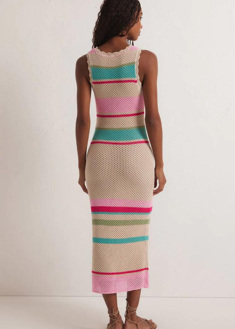 Z Supply Ibiza Stripe Sweater Dress- Natural ***FINAL SALE***-Hand In Pocket