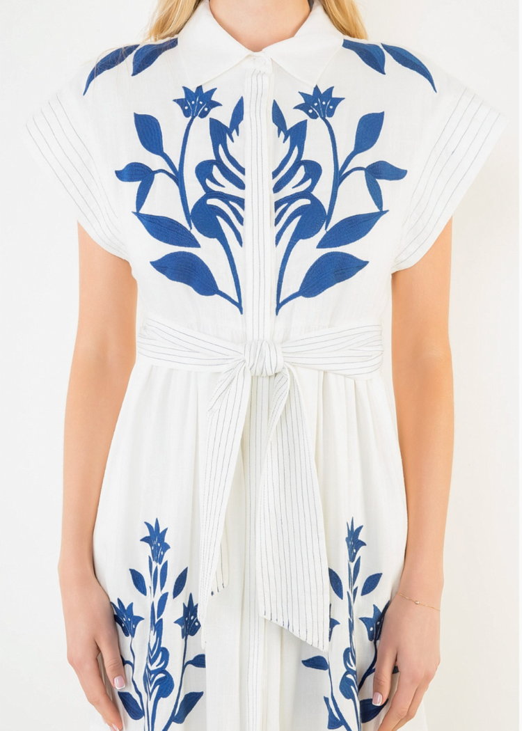 THML Daria Dress - White-Hand In Pocket
