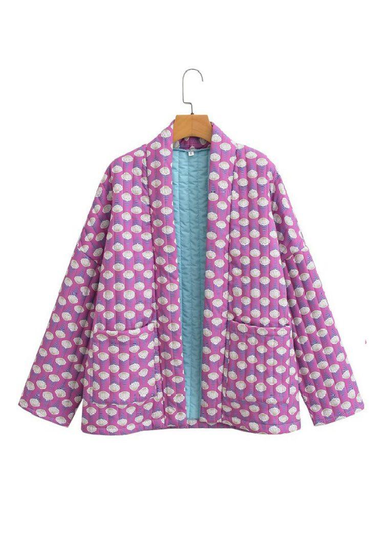 Fiona Floral Print Quilted Jacket-Hand In Pocket
