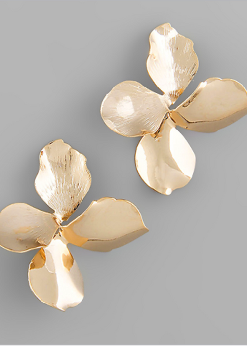 Athena Petal Earrings-Gold-Hand In Pocket