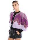 Fuzzy Chevron Cardigan-Hand In Pocket