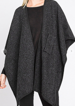 Maria Solid Interlock Wrap - Black ***FINAL SALE***-Hand In Pocket