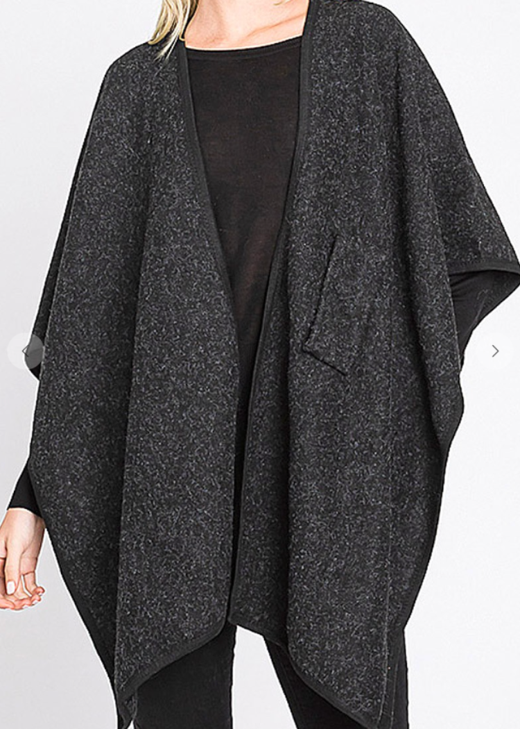 Maria Solid Interlock Wrap - Black-Hand In Pocket