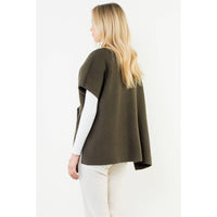 THML Casey Knitted Cardigan - Olive-Hand In Pocket