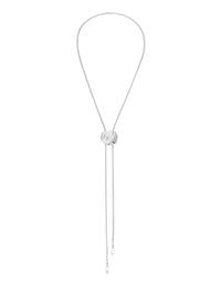 Liquid Luxe Bolo Necklace: Silver Plated / One Size-Hand In Pocket