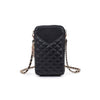 Bodie Quilted Cell Phone Crossbody: Black-Hand In Pocket