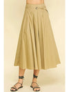 Monaco Khaki Skirt- Khaki-Hand In Pocket