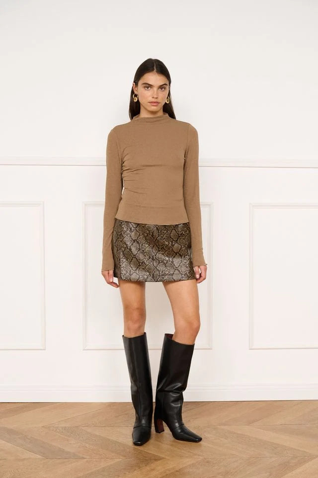 Minkpink Melia Mesh Top - Mocha