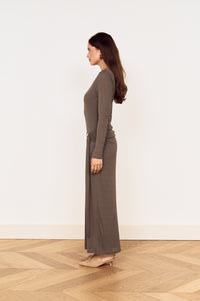 MINKPINK Lunar Tie Detail Midi Dress - Charcoal-Hand In Pocket