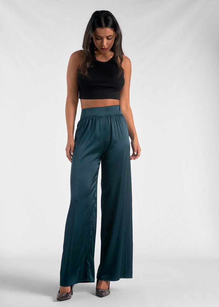 Elan Mariana Pant - Green Pine-Hand In Pocket