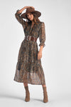 Elan Paisley Midi Dress-Hand In Pocket