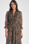 Elan Paisley Midi Dress-Hand In Pocket