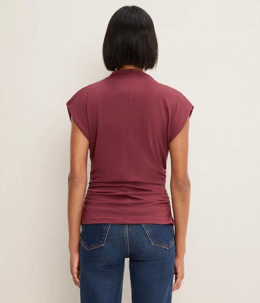 Michael Stars Mina Power Shoulder Top - Port Royale-Hand In Pocket