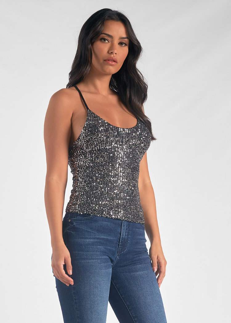 Elan Estelle Top - Silver ***FINAL SALE***-Hand In Pocket