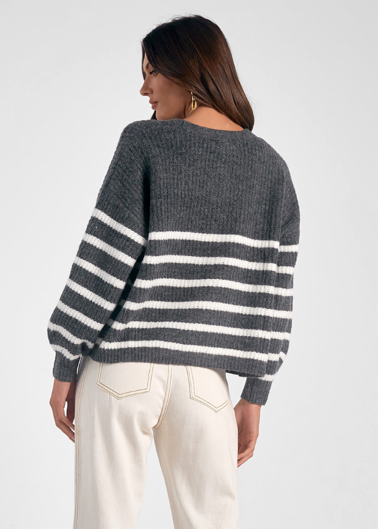 Haven Cardigan - Gunmetal Gray-Hand In Pocket