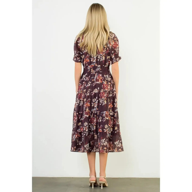 THML Elora Floral Maxi Dress-Hand In Pocket