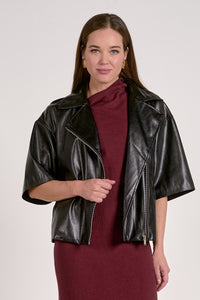 Elan Taylor Vegan Leather Jacket - Black-Hand In Pocket